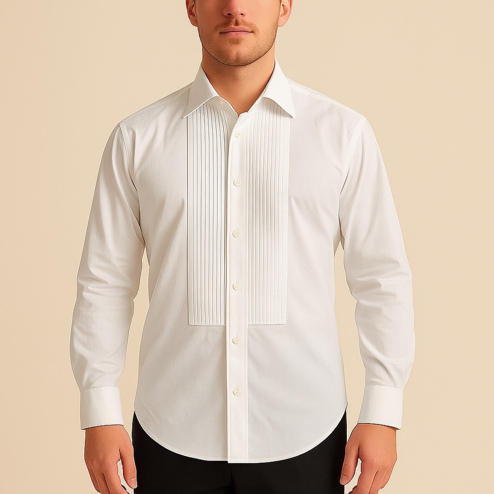 Elegant White Men's Dress Shirt